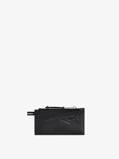 Givenchy G-trail Zipped Card Holder In Leather In Black