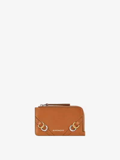 Givenchy Voyou Zipped Card Holder In Leather In Multicolor