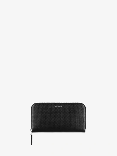 Givenchy Zipped Wallet In 4g Classic Leather In Black