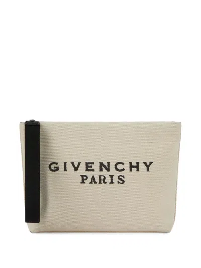 Givenchy Pouch In Canvas In Neutral