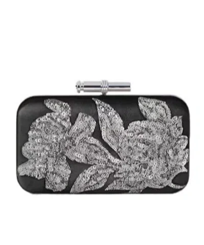 Givenchy Pout Evening Clutch With Sequins Floral Embroideries In Gray