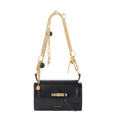 Givenchy Pout Small Bag In Leather With Lucky Charms Chain In Black