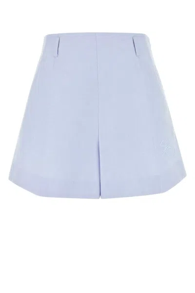 Givenchy Powder Cotton Mini Shorts In Light Blue