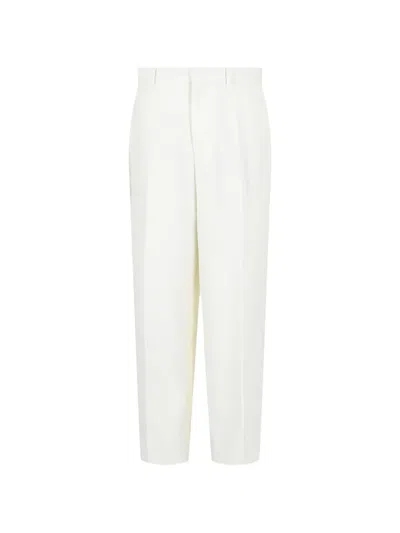 Givenchy Pressed-crease Straight-fit Wool Trousers In White
