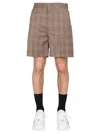 Givenchy Prince Of Wales Pattern Bermuda Shorts For Men In Beige