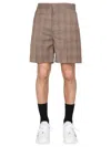 Givenchy Prince Of Wales Pattern Bermuda Shorts For Men In Beige