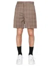 Givenchy Prince Of Wales Pattern Bermuda Shorts For Men In Beige