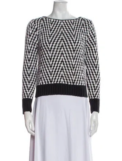 Pre-owned Givenchy Printed Bateau Neckline Sweater In White