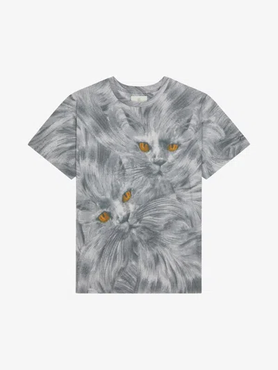 Givenchy Printed Cat T-shirt In Cotton In Red