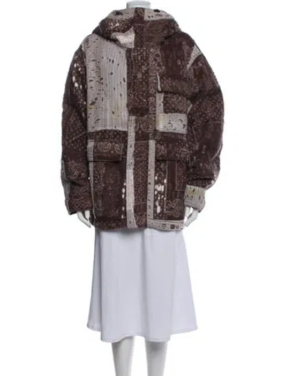 Pre-owned Givenchy Printed Coat In Brown