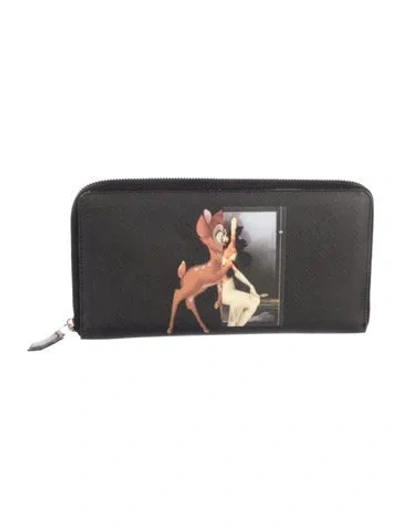 Pre-owned Givenchy Printed Continental Wallet In Black