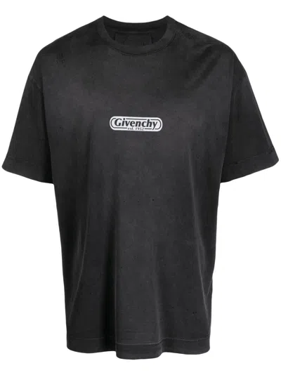 Givenchy Printed Cotton T-shirt In Gray