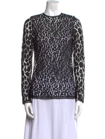 Pre-owned Givenchy Printed Crew Neck Blouse W/ Tags In Black