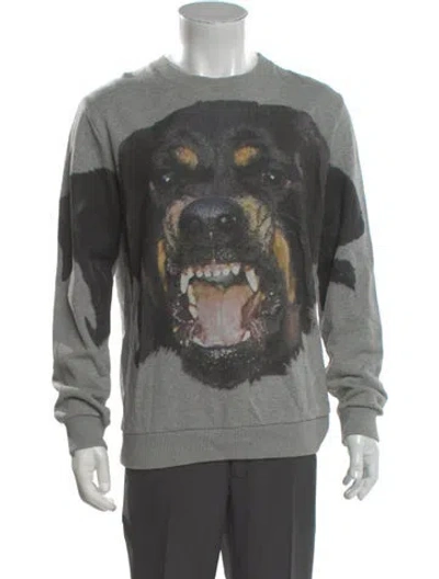 Pre-owned Givenchy Printed Crew Neck Pullover In Gray