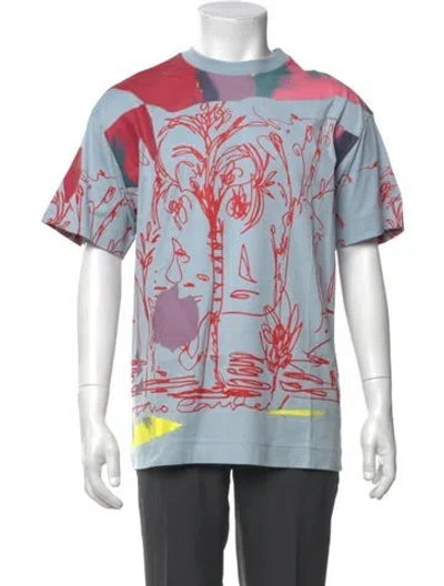 Pre-owned Givenchy Printed Crew Neck T-shirt In Blue