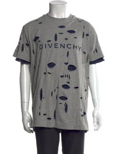 Pre-owned Givenchy Printed Crew Neck T-shirt In Gray