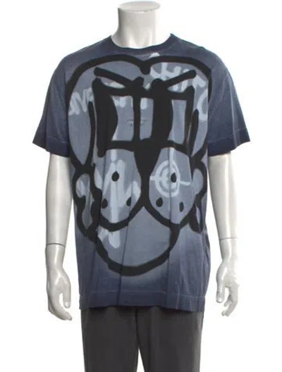 Pre-owned Givenchy Printed Crew Neck T-shirt In Gray