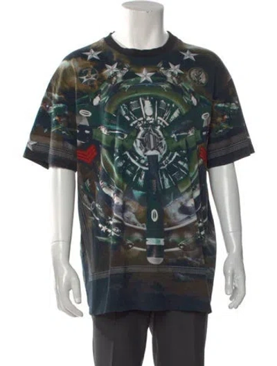 Pre-owned Givenchy Printed Crew Neck T-shirt In Green
