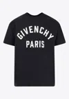 Givenchy Men Black Crewneck T-shirt With Maxi Logo Lettering On The Front In Cotton Man In Black