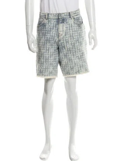 Pre-owned Givenchy Printed Denim Shorts In Blue