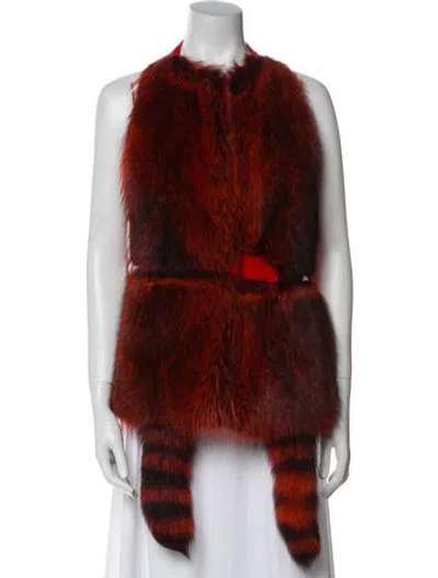 Pre-owned Givenchy Printed Fur Jacket W/ Tags In Orange