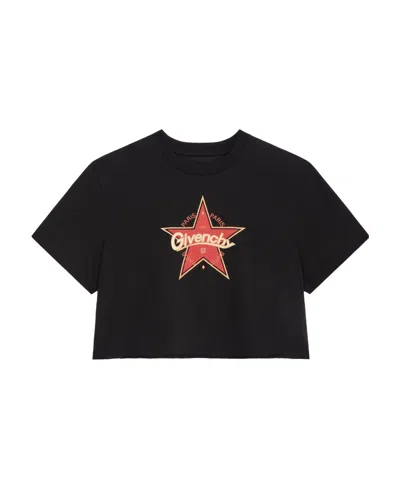 Givenchy Printed Jersey Short T-shirt In Black