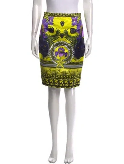 Pre-owned Givenchy Printed Knee-length Skirt In Yellow