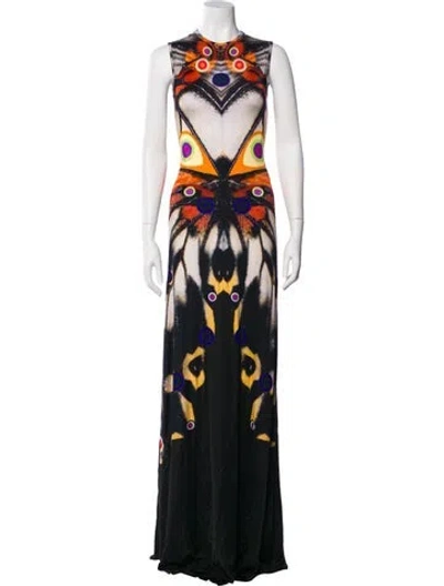 Pre-owned Givenchy Printed Long Dress In Black