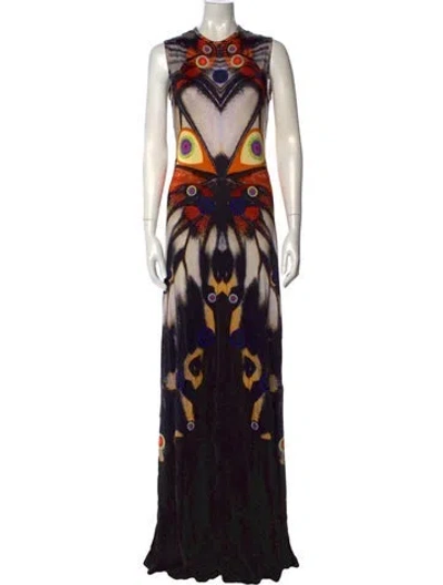 Pre-owned Givenchy Printed Long Dress In Black