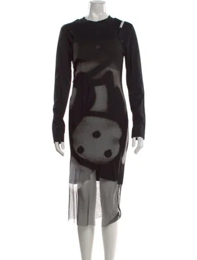 Pre-owned Givenchy Printed Long Dress In Black