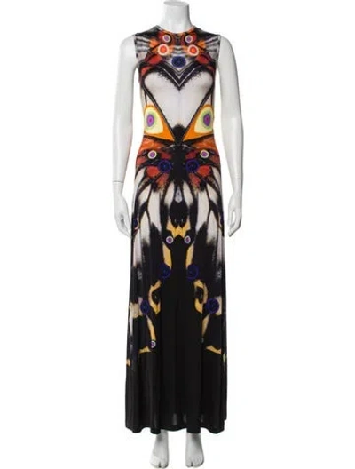 Pre-owned Givenchy Printed Long Dress In Black