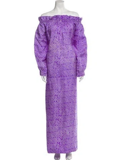 Pre-owned Givenchy Printed Long Dress In Purple