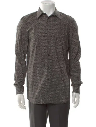 Pre-owned Givenchy Printed Long Sleeve Shirt In Black