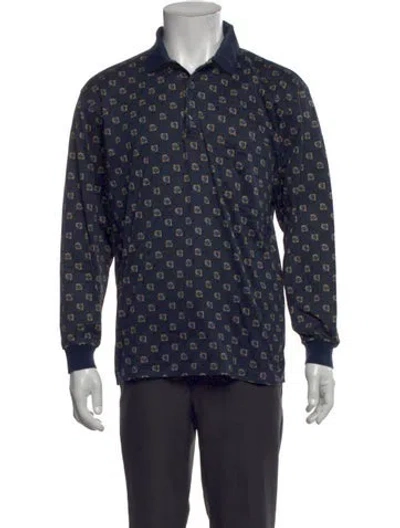 Pre-owned Givenchy Printed Long Sleeve Shirt In Blue