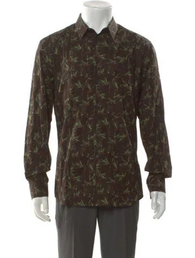 Pre-owned Givenchy Printed Long Sleeve Shirt In Brown