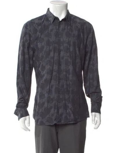 Pre-owned Givenchy Printed Long Sleeve Shirt In Gray