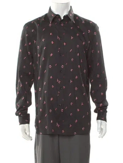 Pre-owned Givenchy Printed Long Sleeve Shirt In Gray
