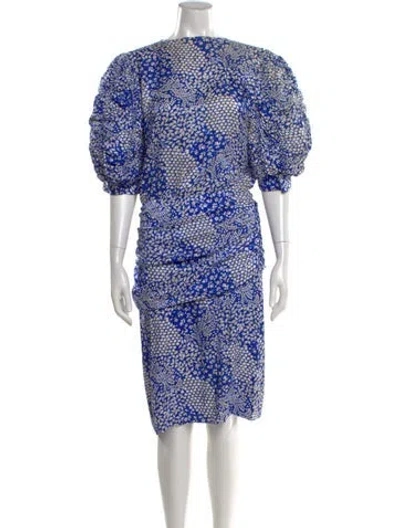 Pre-owned Givenchy Printed Midi Length Dress In Blue