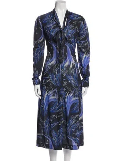 Pre-owned Givenchy Printed Midi Length Dress In Blue