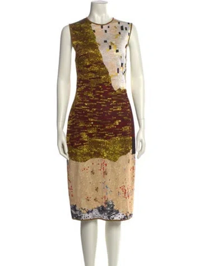 Pre-owned Givenchy Printed Midi Length Dress In Yellow