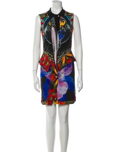 Pre-owned Givenchy Printed Mini Dress In Black