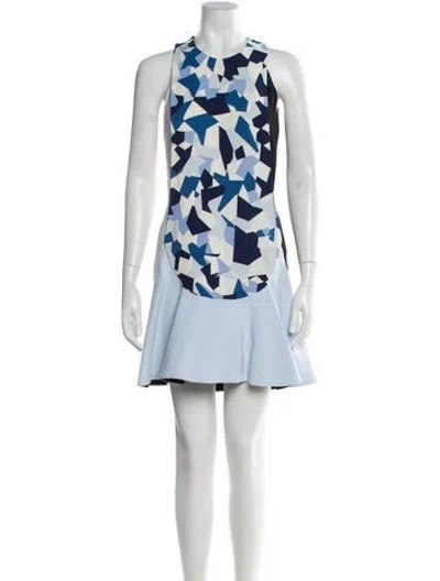 Pre-owned Givenchy Printed Mini Dress In Blue