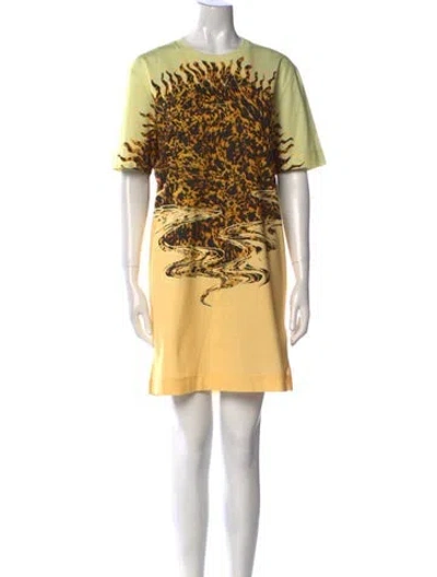 Pre-owned Givenchy Printed Mini Dress In Yellow