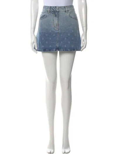 Pre-owned Givenchy Printed Mini Skirt W/ Tags In Blue