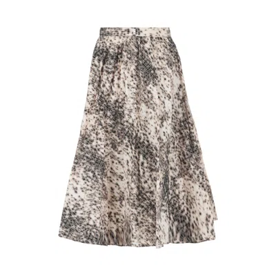Pre-owned Givenchy Printed Pleated Midi Skirt 'natural Brown' | Women's Size 36