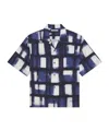 Givenchy Afternoon Light Check Twill Camp Shirt In Blue