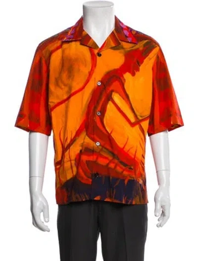 Pre-owned Givenchy Printed Short Sleeve Shirt In Orange