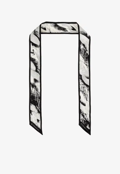 Givenchy Printed Silk Bandeau Scarf In Gray