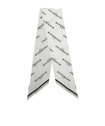Givenchy Printed Silk Scarf In Gray