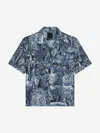 Givenchy Shirt In Silk With Hubert Objects Print In Black
